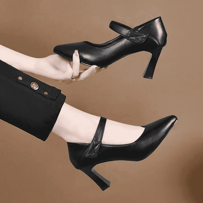 高跟鞋尖细跟浅口单鞋女气质女鞋2025新款春秋百搭通勤工作皮鞋女