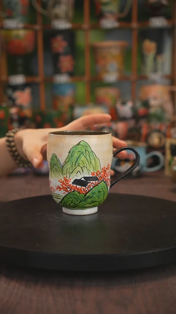 紫砂油画手绘釉下彩
