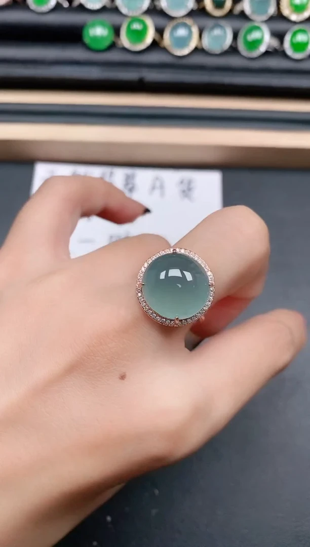 翡翠戒指银S925镶嵌1111111