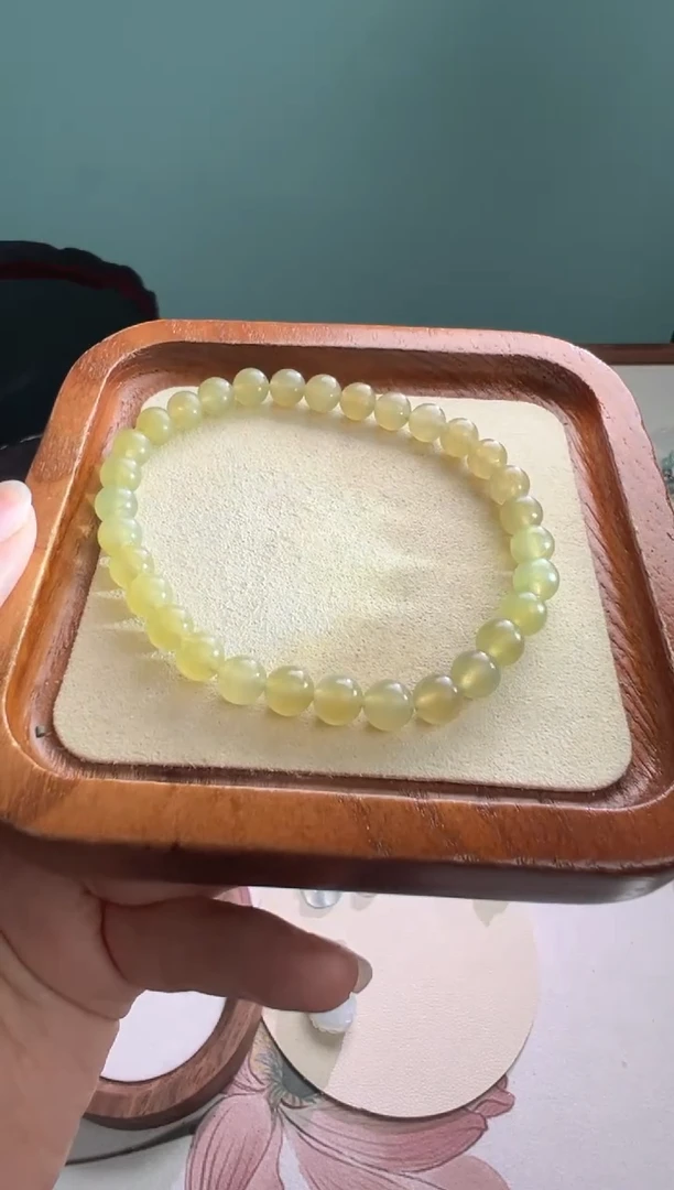 未镶嵌定制翡翠冰黄手串卡6