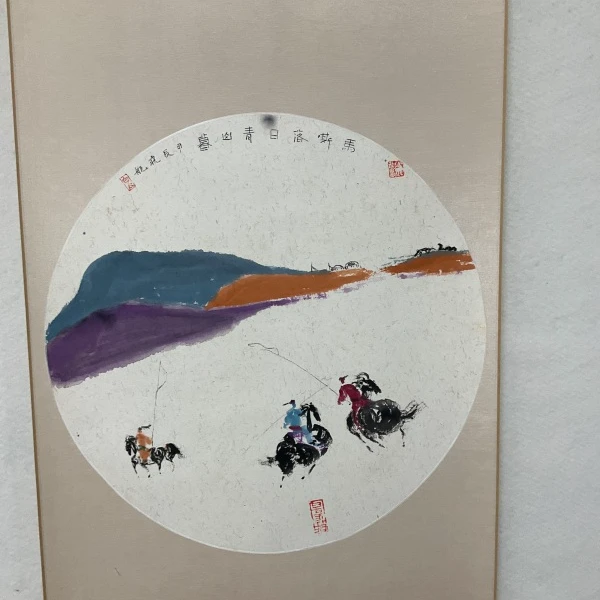 画白晓航GH200670F卷轴马斯落日青山幕