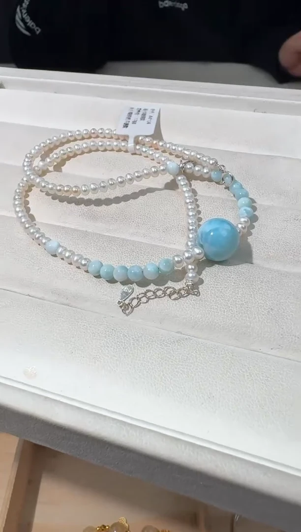 【闪购商品】淡水珍珠颈饰银S925镶嵌珍珠海纹单珠项链