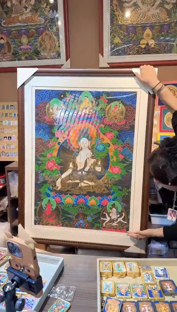 吊坠白妈妈-纯手绘唐卡