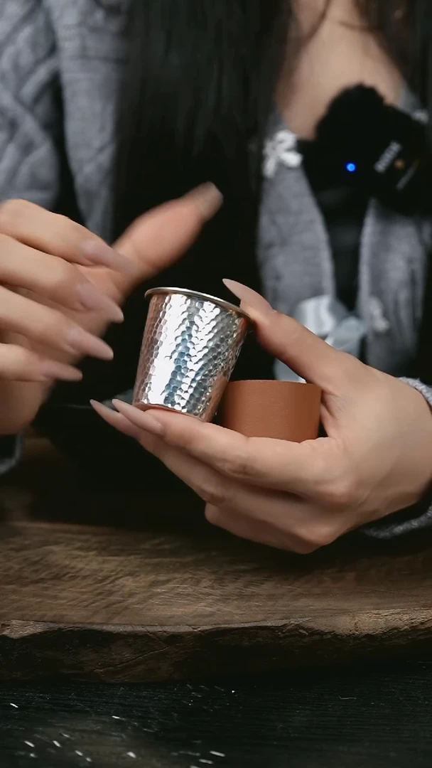 手工素面锤纹银杯999