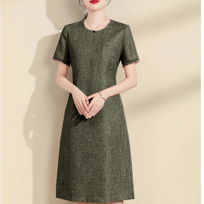 【夏季新品】轻奢气质连衣裙显瘦遮肚夏季新款优雅女装小香风