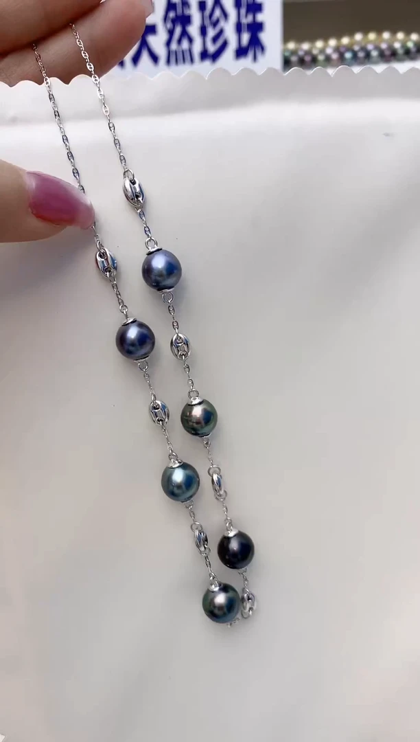 颈饰银S925镶嵌海水珍珠S97