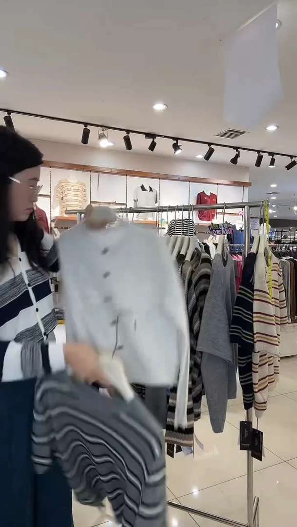 齁*8787-34 条纹灰色 均码