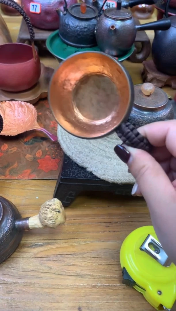 紫铜一张打耳把主人杯