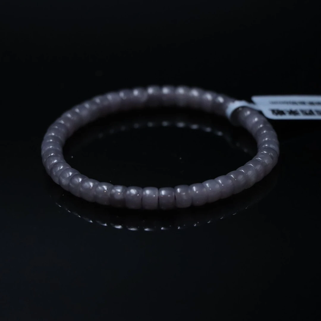 【西西珠宝】天然和田玉烟紫渐变药片手串卡6mm
