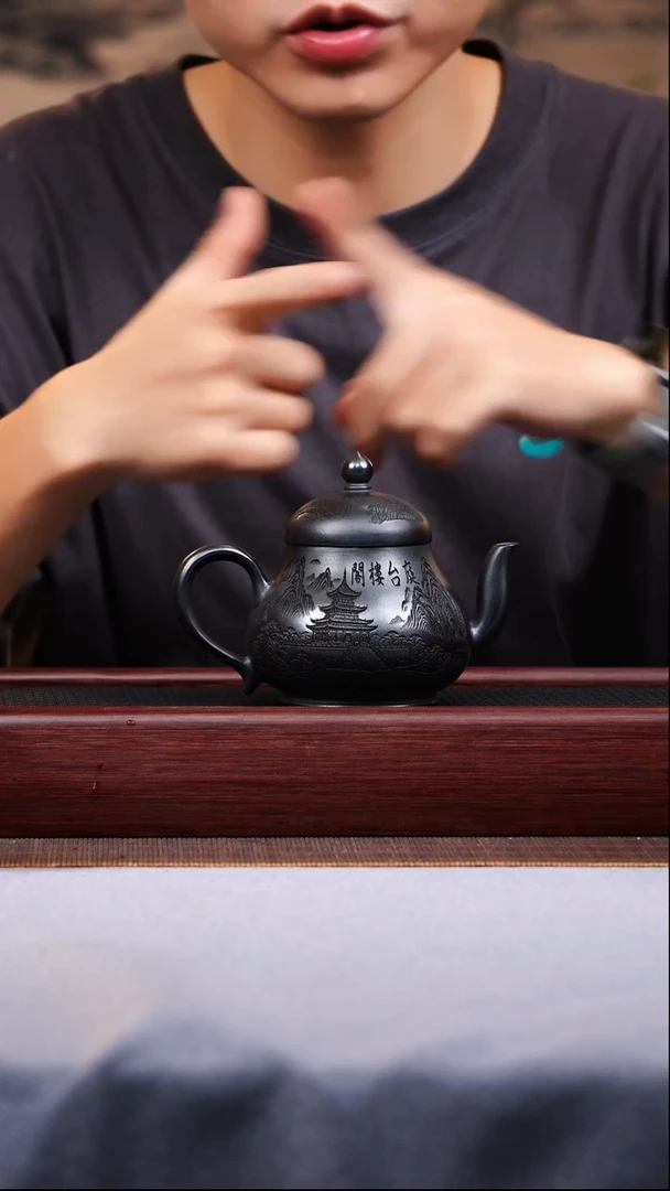 茶壶紫砂宜兴原矿紫砂作品  思亭