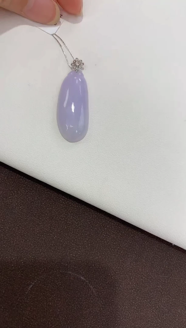翡翠18K金镶嵌吊坠(赠链)天然缅甸a货翡翠