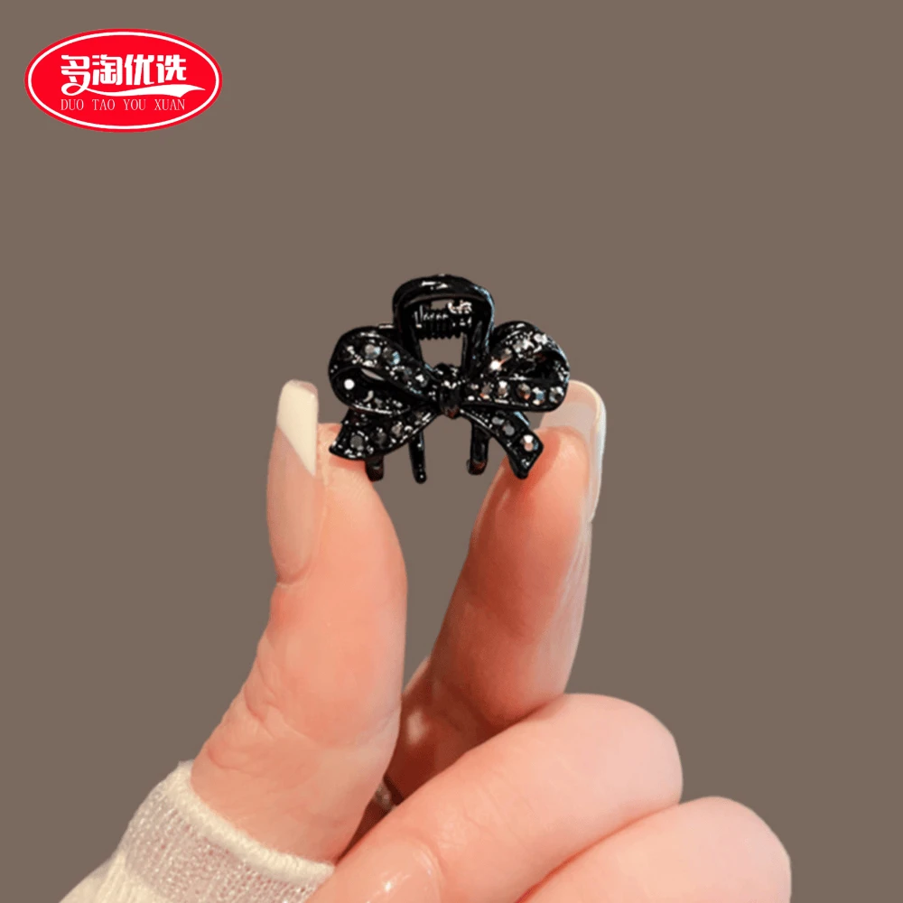 精致蝴蝶结小抓夹侧边前额头顶边夹高级感公主头刘海发夹小号夹子