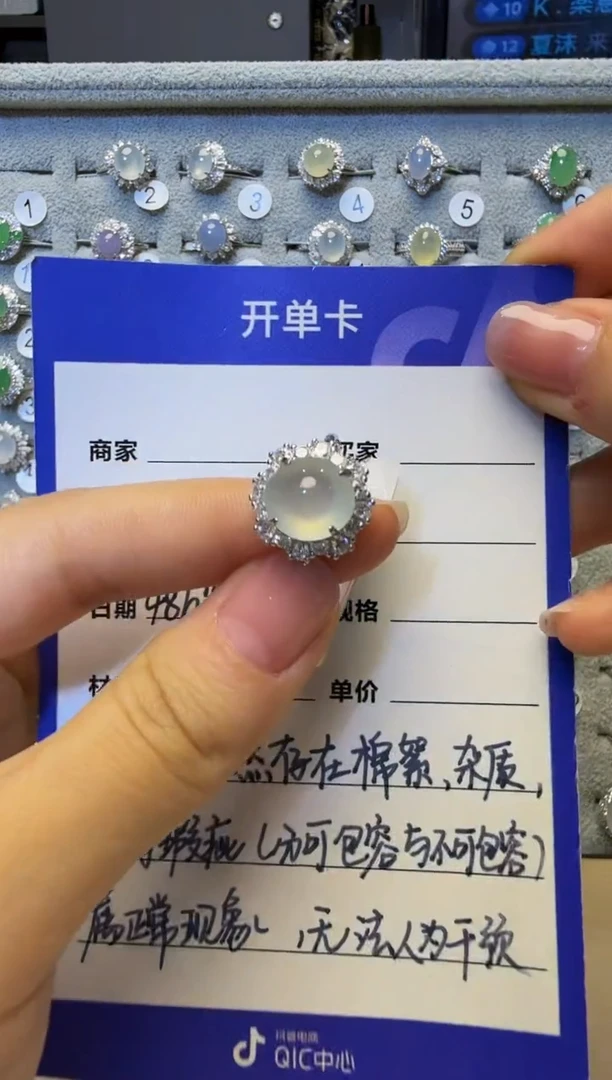 银S925镶嵌戒指翡翠925银镶缅甸A货翡翠戒指