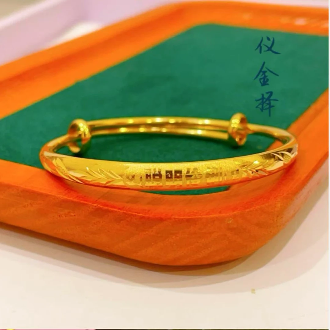 合金手镯 铜合金古法传承  儿童聪明伶俐推拉手镯 不掉色