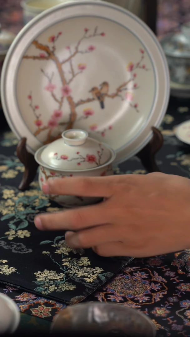 张*娟英姐好物分享@@喜上眉梢盖碗+壶承