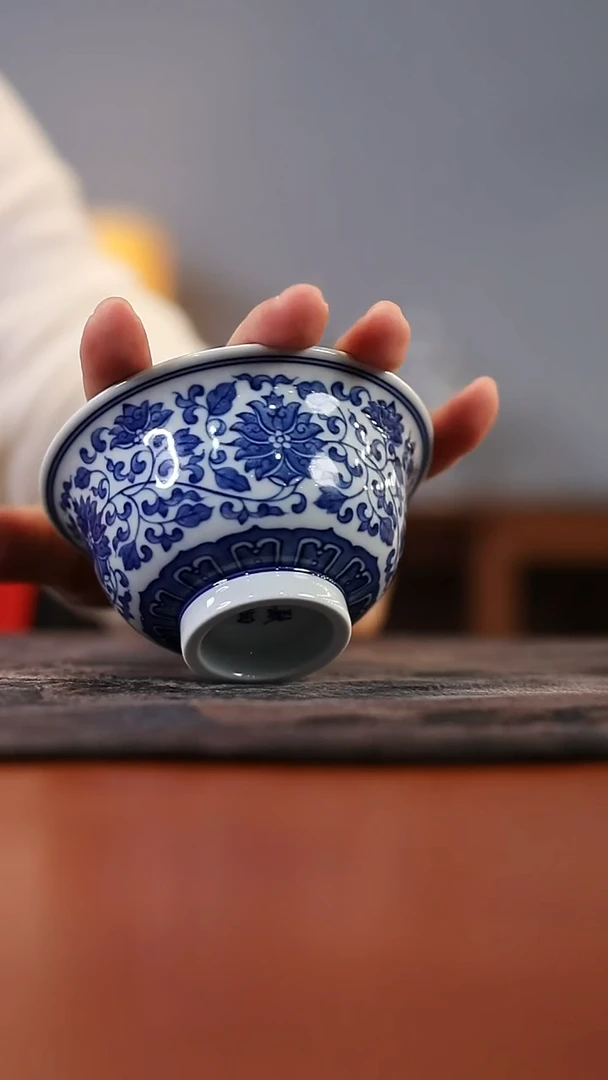 镹曰柴窑手工手绘青花