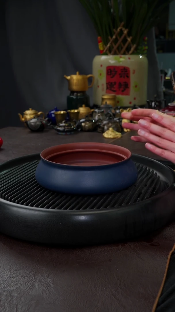 【闪购商品】杯【宜景窑】蓝色烟灰缸