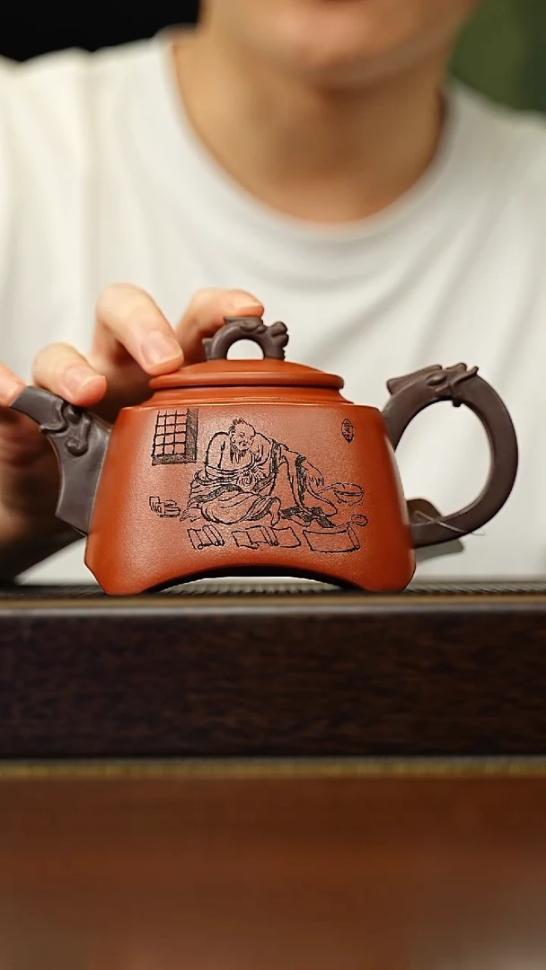 茶壶紫砂宜兴原矿 手工 紫砂壶容量400CC