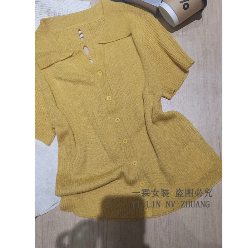一霖女装2025夏季百搭时尚简约韩版女短袖上衣新款针织衫YZL8360