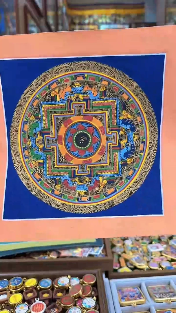 吊坠坛城-热贡纯手绘唐卡