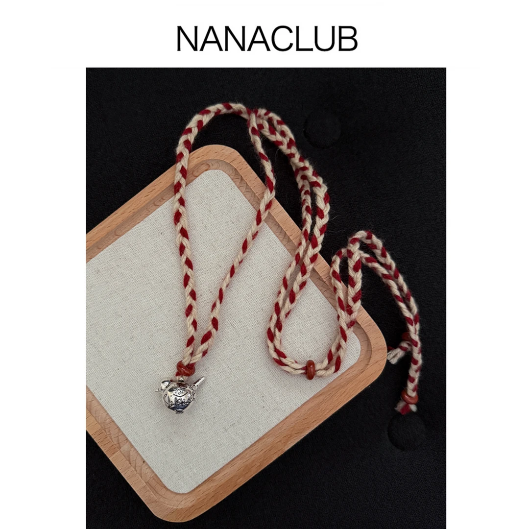 非金属棉绳项链 NANACLUB 满足鸟/小马项链 纯手工编织棉绳牛仔布