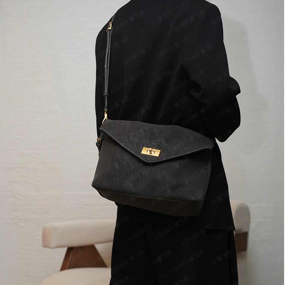 【塞飞洛】头层牛皮大容量信封包潮流腋下单肩斜跨包 1116