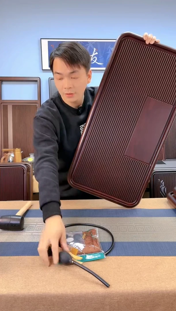 【闪购商品】】凌龙红色款式茶盘80*40*4