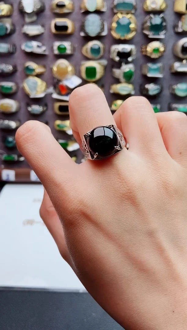 未镶嵌戒指翡翠天然翡翠男戒