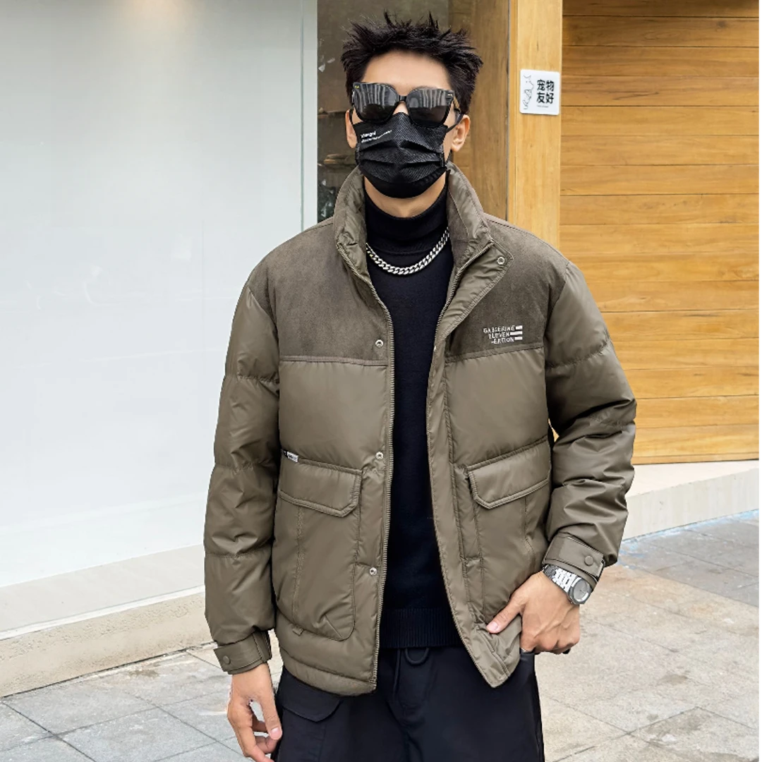 【冬日圆舞曲磨毛皮面羽绒服】冬季新款立领时尚休闲外套-7M7809