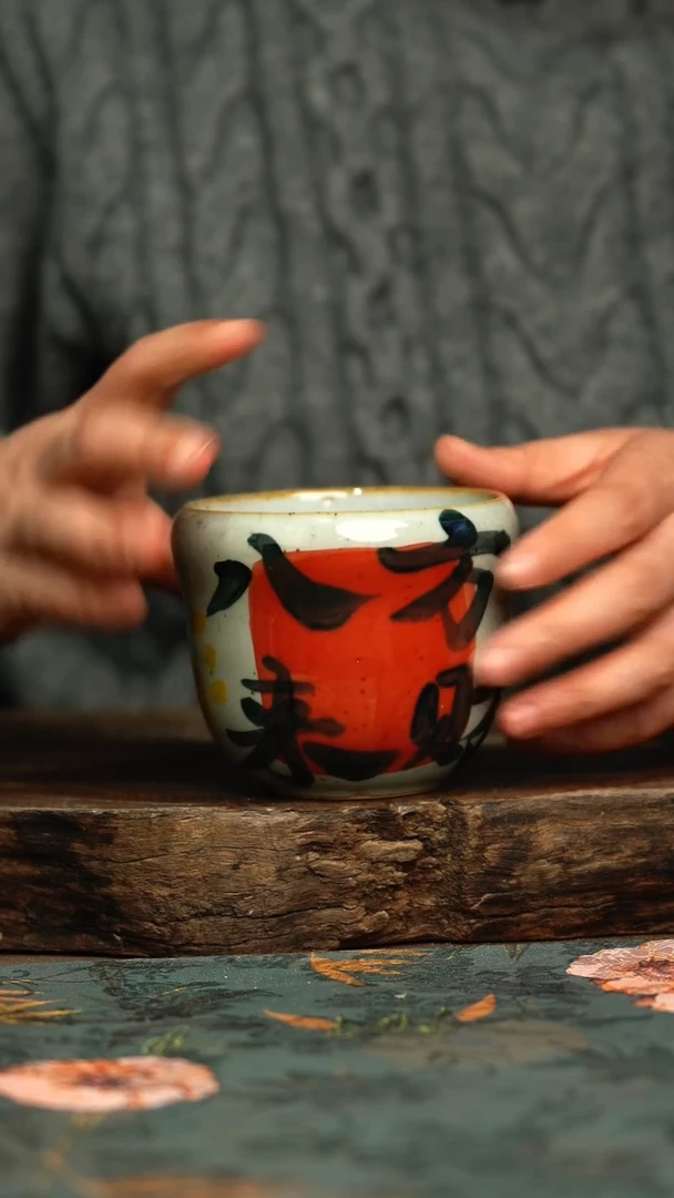 【闪购商品】杯釉下彩手工手绘同款陶器