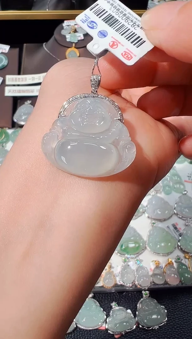 【闪购商品】翡翠吊坠(不含链)18K金镶嵌佛公吊坠903