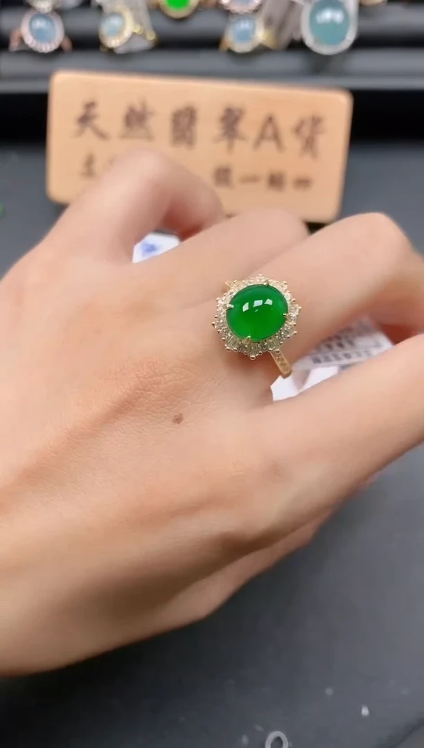 银S925镶嵌戒指翡翠111