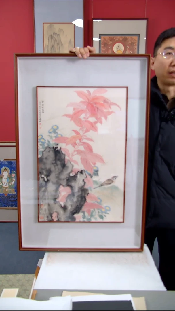 【闪购商品】国画沈园富《静听秋雨》装裱93*61