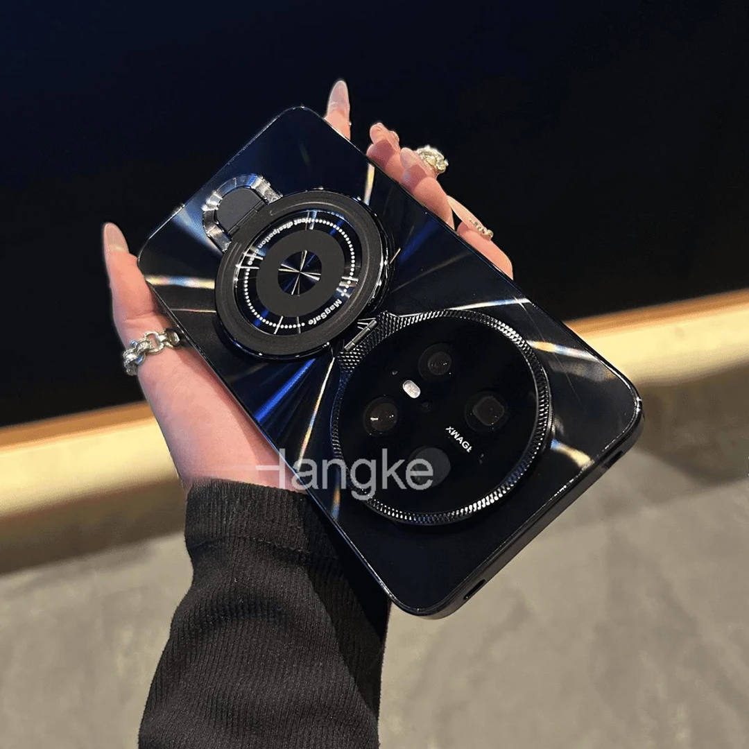 适用华为mate70/70pro手机壳金属镜头双支架CD纹镭射镜头全包防摔