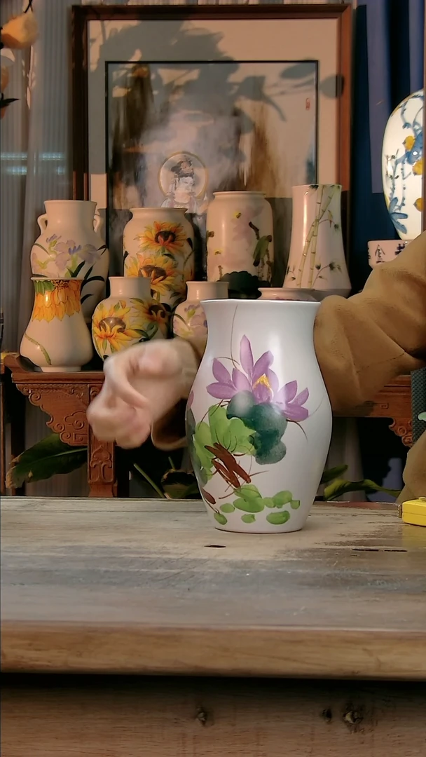 【闪购商品】瓷片景德镇纯手工釉下彩精品花瓶+