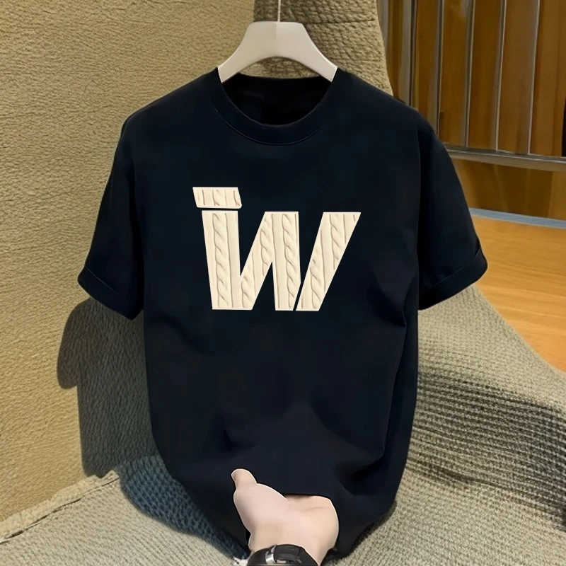 夏季新款短袖t恤男士美式潮牌圆领宽松ins潮流休闲半袖男装体恤衫