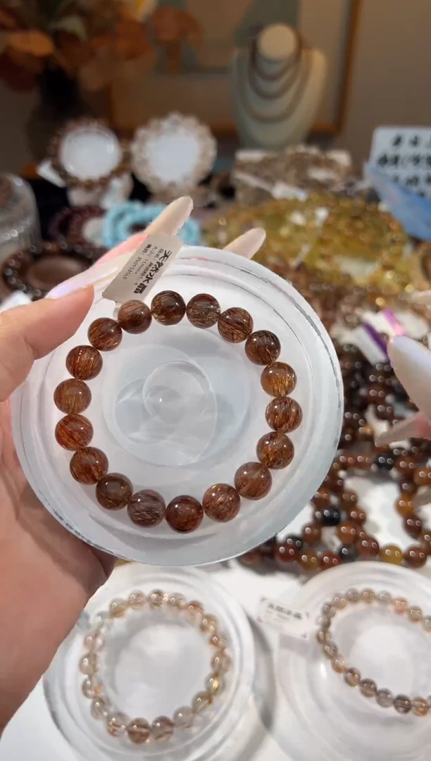 水晶手串未镶嵌黑金超七10+