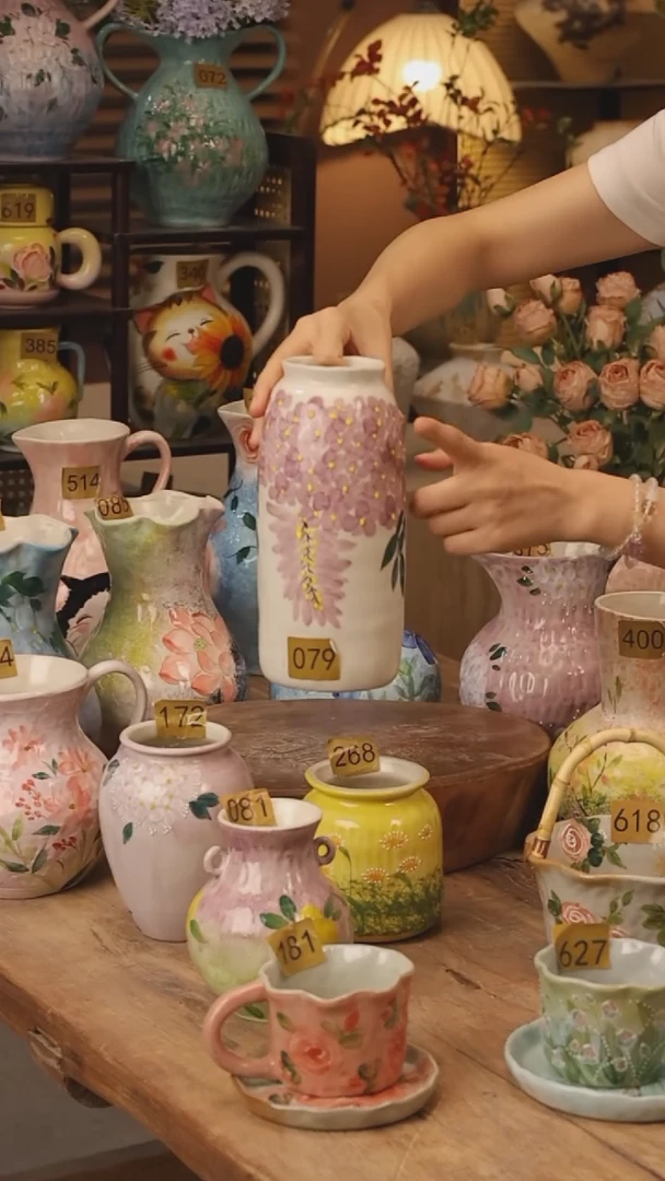 陶瓷079景德镇设计师手作花器摆件侘寂风