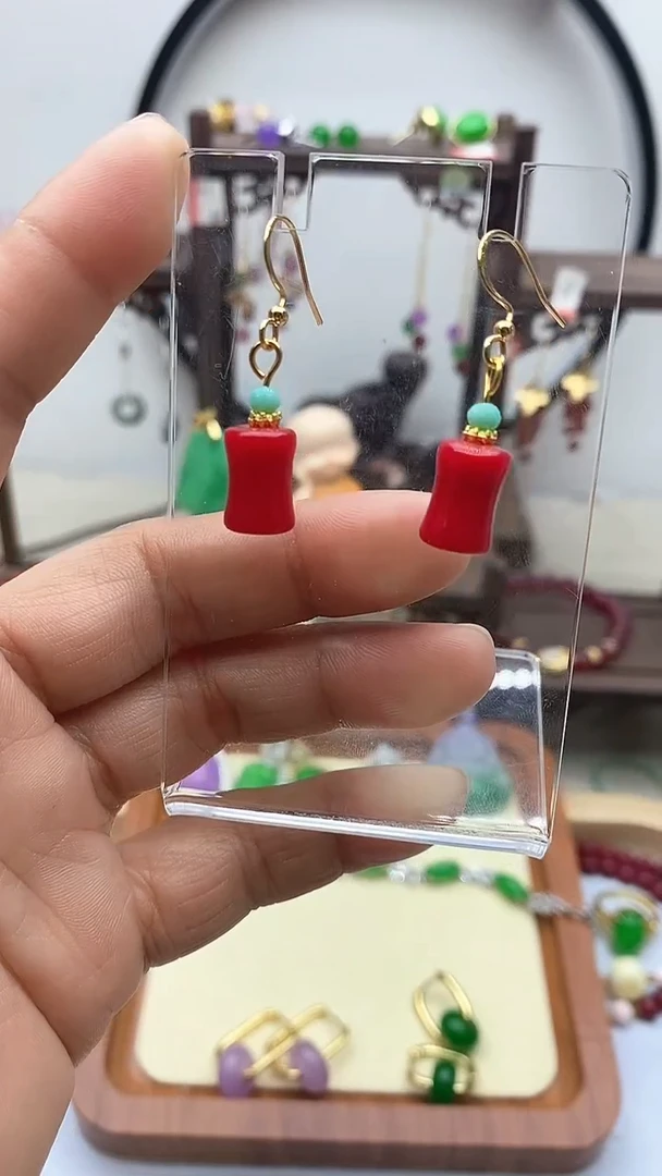 【闪购商品】南红玛瑙耳饰银S925镀金镶嵌121