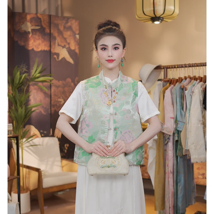 《 清水赴野-马夹》新中式提花国风时尚休闲上衣马夹