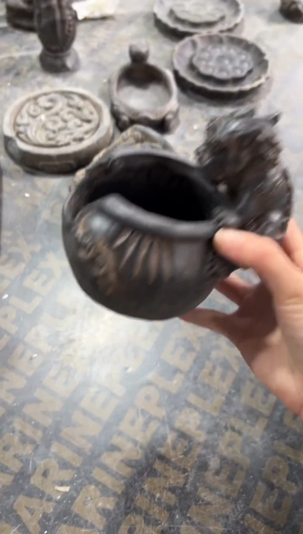 陶土代代富贵烟灰缸