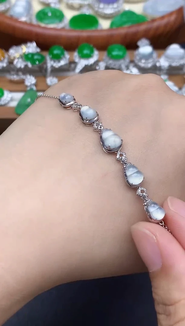 18K金镶嵌手链翡翠293-中国好珍宝