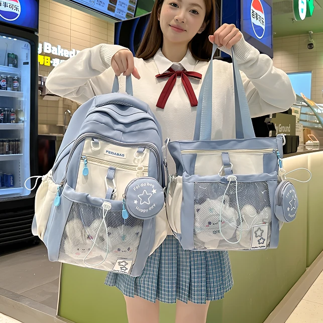 大容量高颜值简约书包女小学三至六年级百搭书包初中高中学生背包