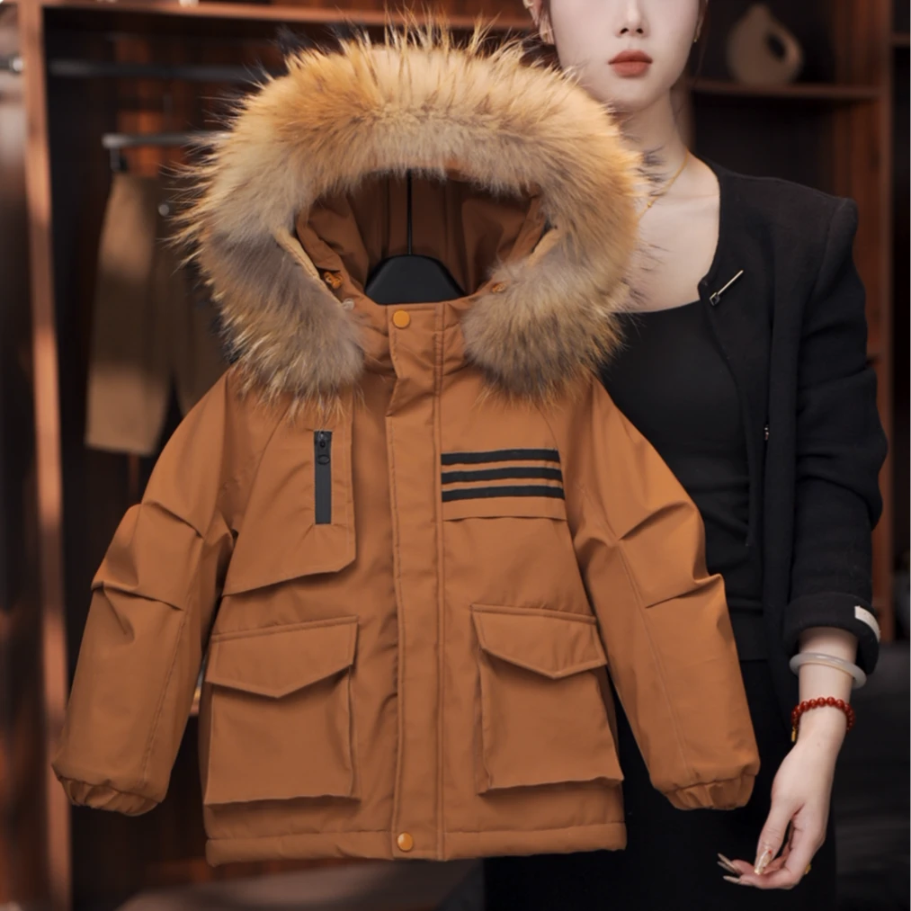 【清货价】原版冬季儿童棉衣洋气加棉加厚毛领时髦新款外套韩版潮