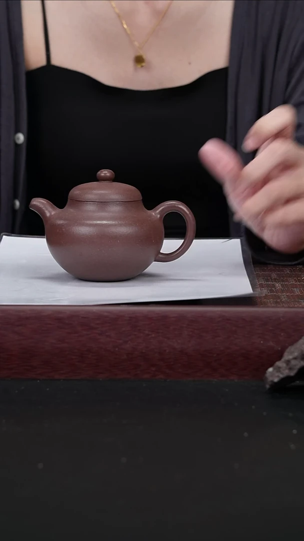 茶壶紫砂yz桃花泥 柿圆