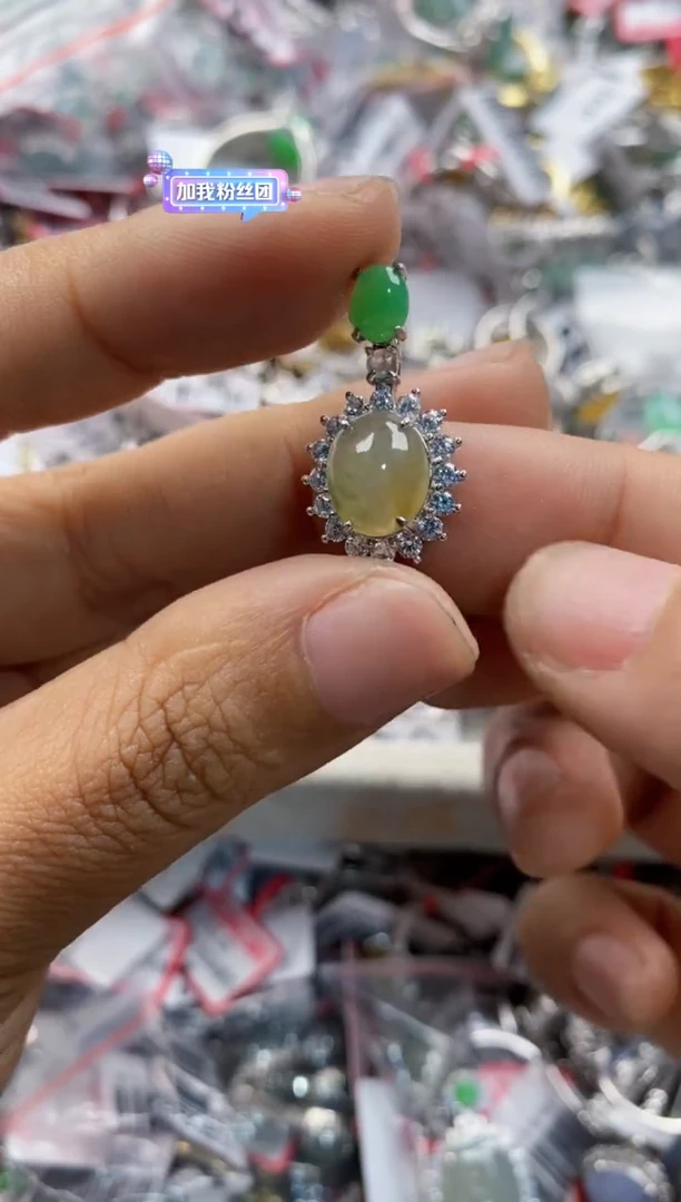 银S925镶嵌戒指翡翠444                   9