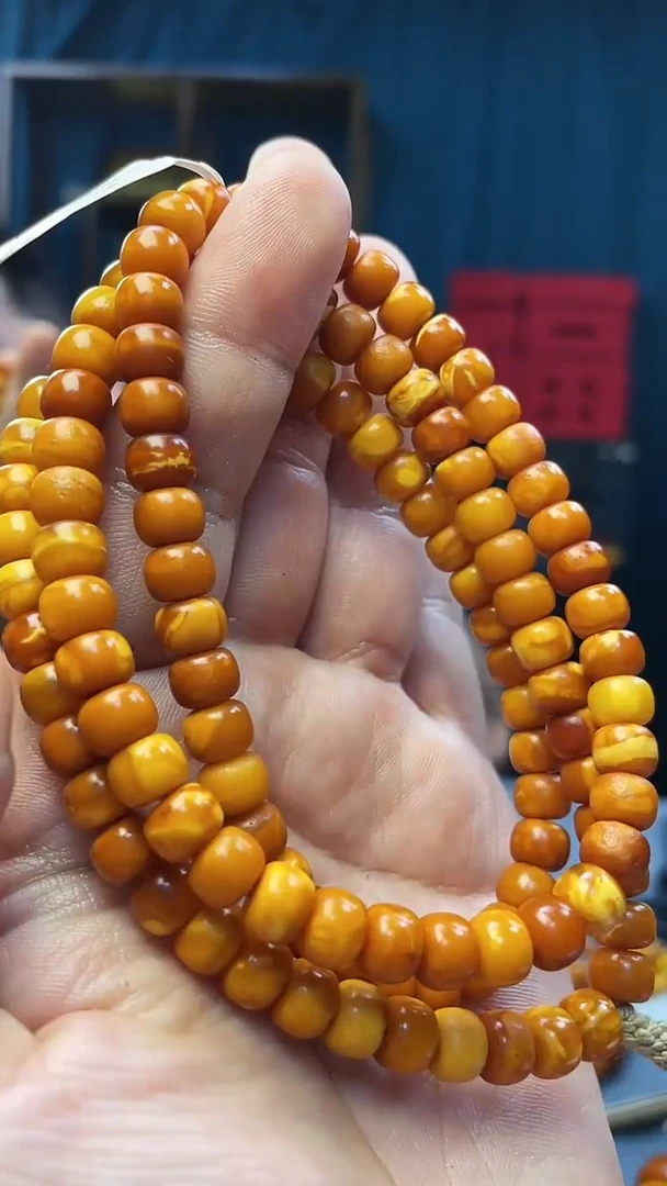 琥珀颈饰未镶嵌蜜蜡老型佛珠