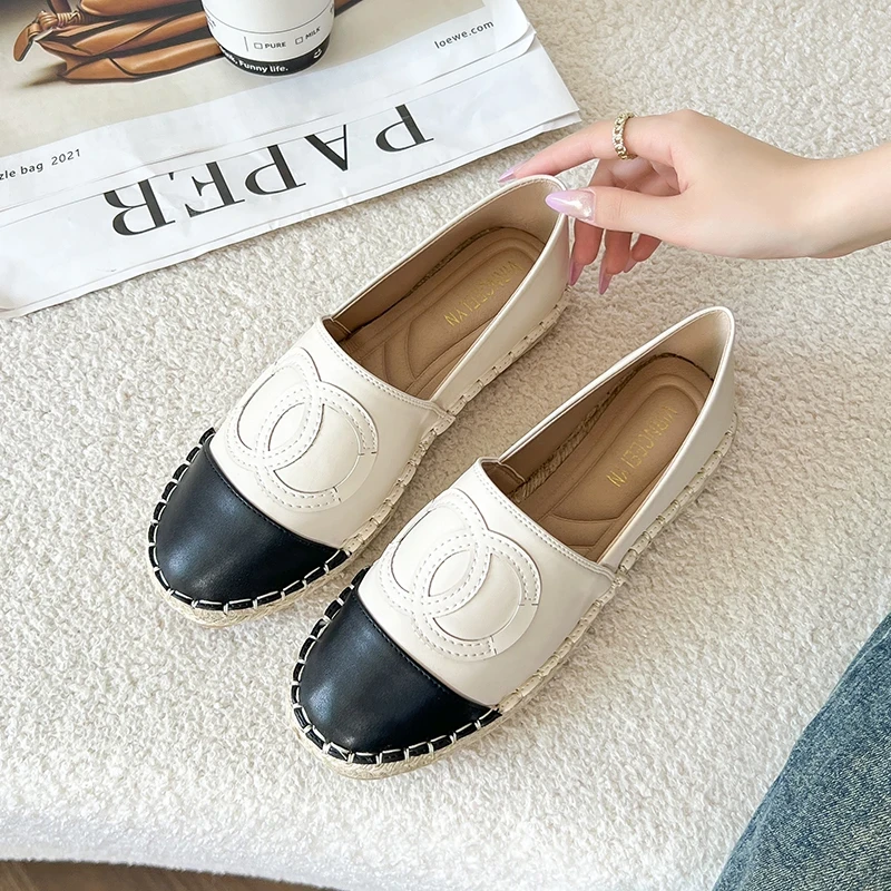 【YAOYAO专属】小香风平底舒适一脚蹬2025新款懒人时尚百搭渔夫鞋T