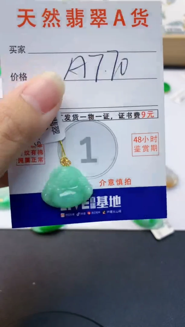颈饰18K金镶嵌翡翠天然缅甸A货翡翠百元以上9元证书费自理