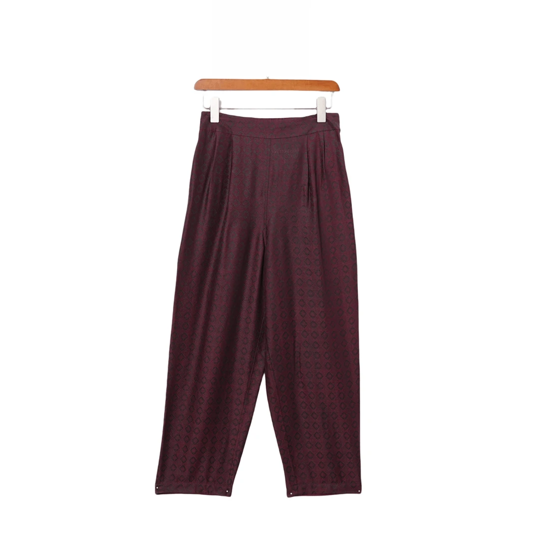 【延川】桑蚕丝香云纱新中式复古百搭舒适文艺休闲裤子女2422966